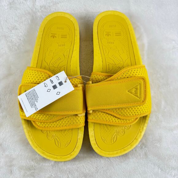 Adidas Pharrell Williams Chancletas Hu Boost Slides Men\'s Size 10 Yellow H04407 main image 4